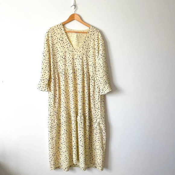 Artizia Little Moon Spritz Ruffle Tired Maxi Dress Pale Yellow Size Medium - Picture 6 of 10